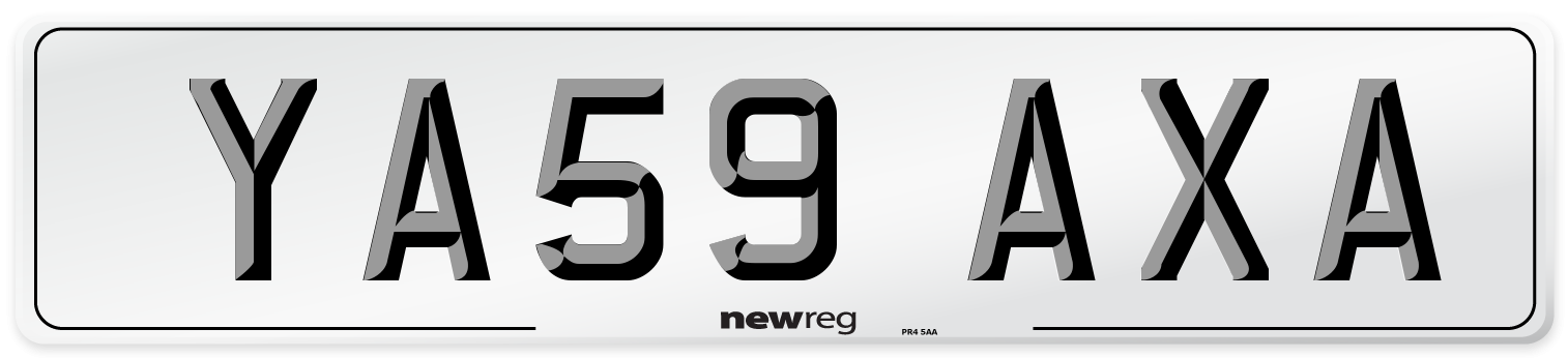YA59 AXA Number Plate from New Reg